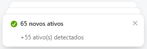 Exemplo de notificação no canto inferior direito